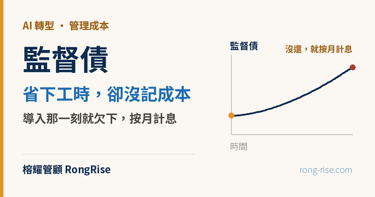 監督債:導入 AI 代理不是省人力,是每個月欠下一筆監督工時